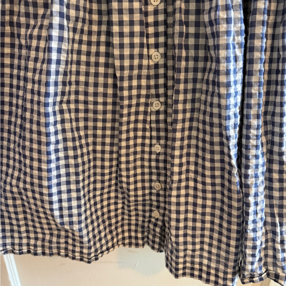 Madewell Patchwork Gingham Button-Front Tiered Mi… - image 8